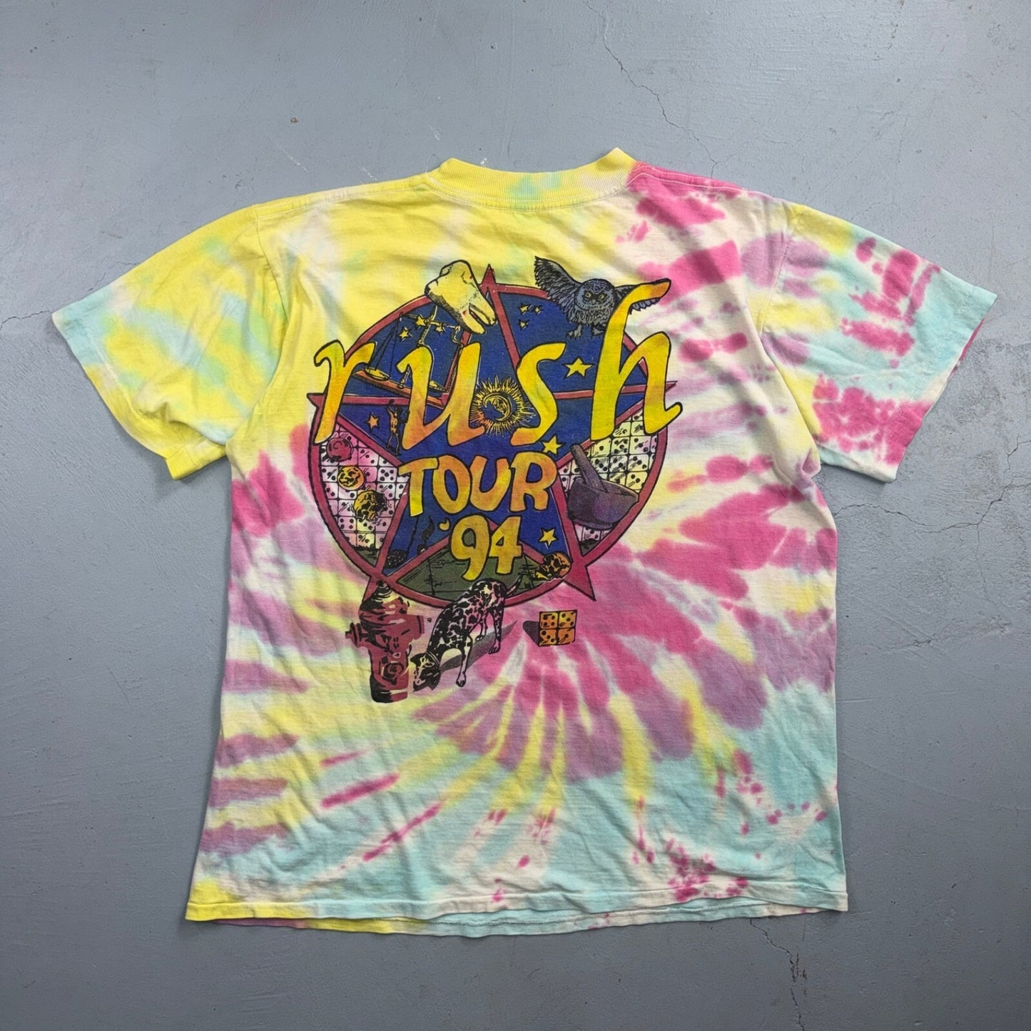 Rush Counterparts 1994 Original VTG T Shirt Music Rock Concert Tour 94 Tye Dye