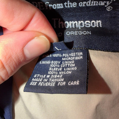 Norm Thompson Mens Blue Polyester Long Sleeve Full Zip Jacket Size Large Bomber