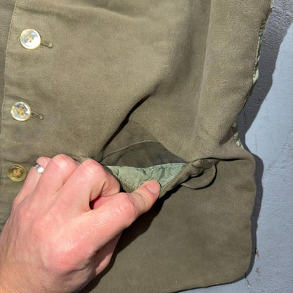 VTG Vest Mens Green Waistcoat Size S 1940s 1950s Velour Rockabilly Nice Suit