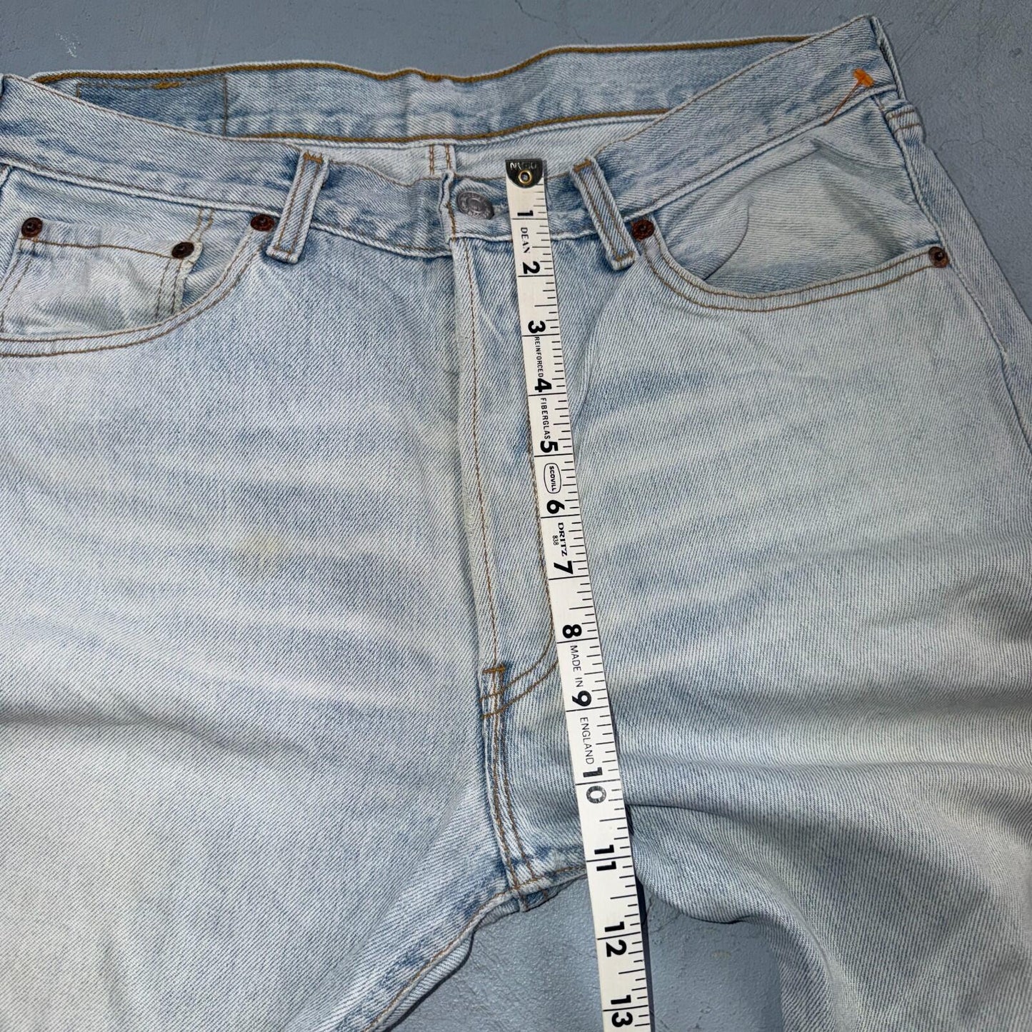 Levis 501 Vintage Y2K 90s XX Straight Leg Jeans Blue Light Wash 33x36 Act 31x32