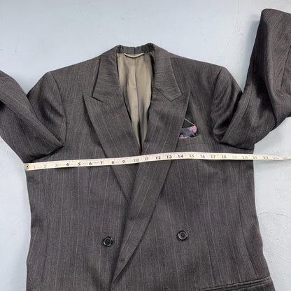 Christian Dior Blazer Mens 42 Gray Stripe Double Breasted Wool Sport Coat Suit