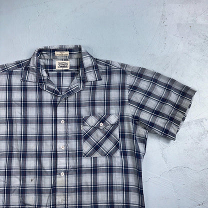 Levis VTG 1980s Pearl Snap Button Shirt Mens L Plaid 80s Cowboy Shirt Korea SS