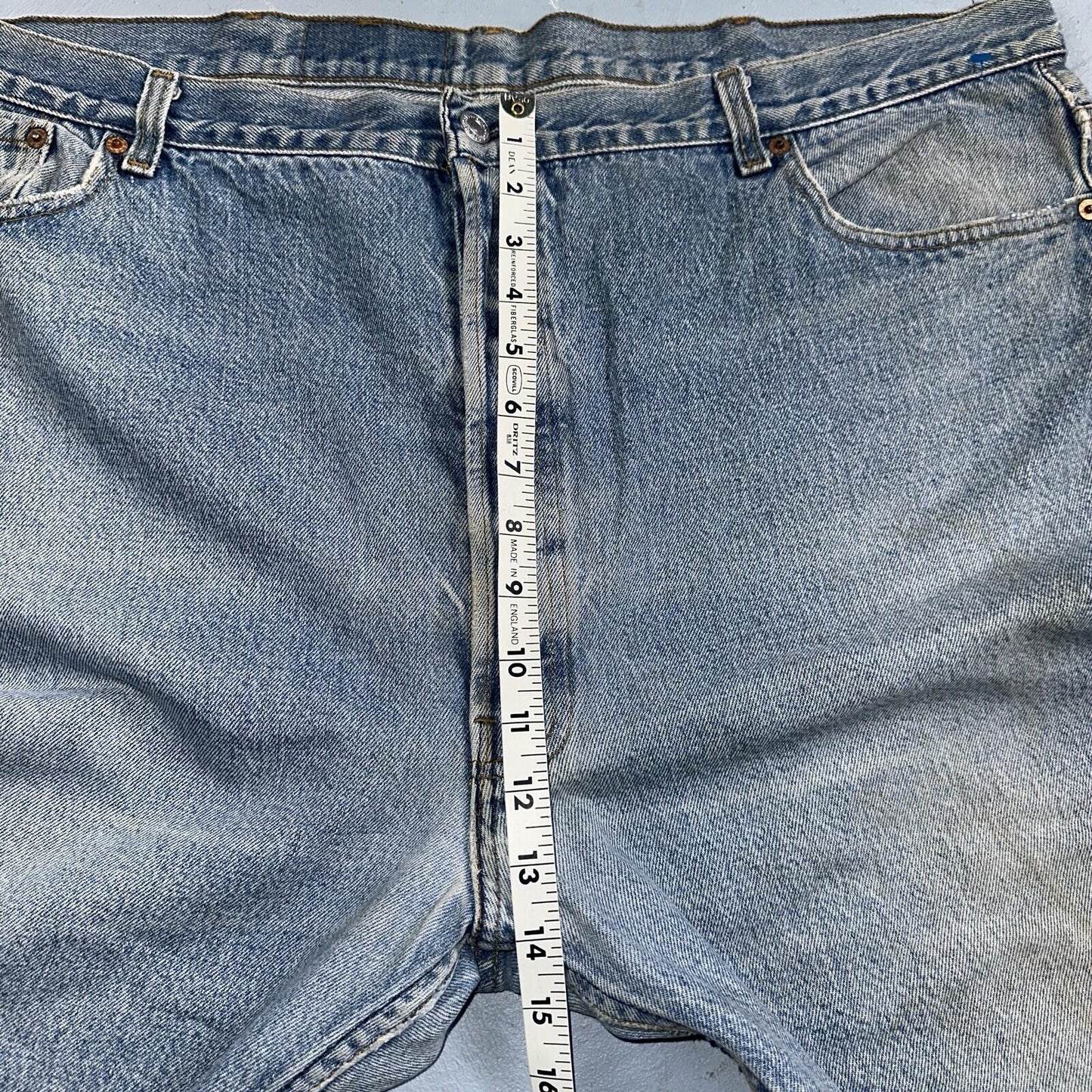 Levis 501 Vintage 90s USA XX Straight Leg Jeans 48x34 Light Wash Act 44x29