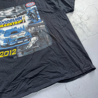 Drag Strip Woodburn Oregon VTG T Shirt 2012 Sports Cars Drifting Graphic NHRA