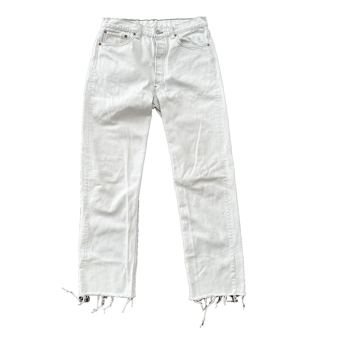 Vintage 90s Levis 501 USA 34x34 Tag Jeans 80s White Bleach Wash Act Worn 31x30