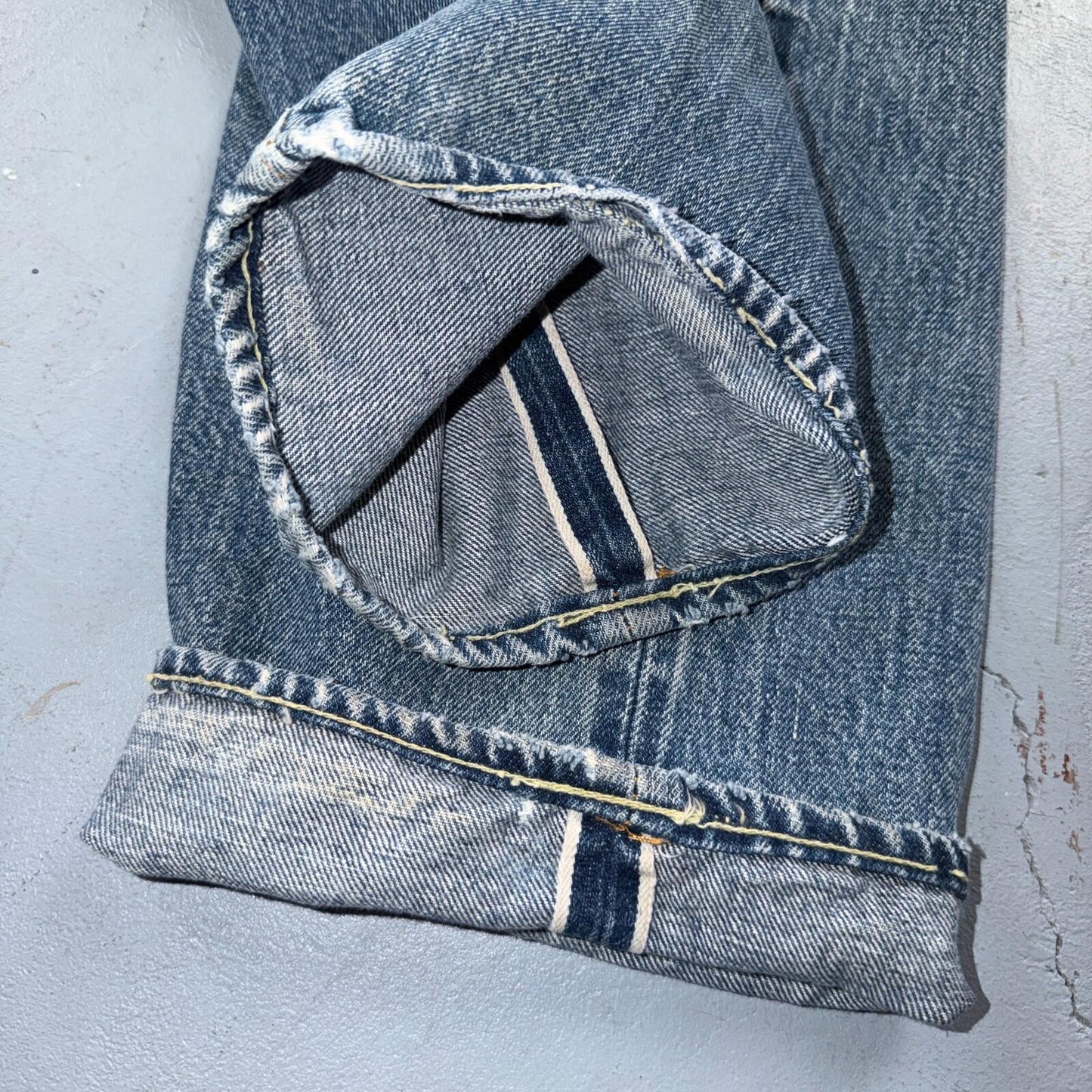 Levis 501 Vintage 70s SS Redline Selvedge USA Jeans Light Wash 36x34 Act 34x30