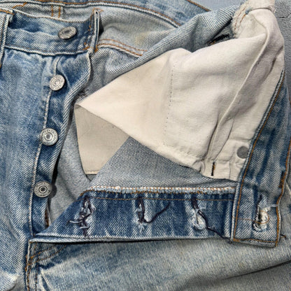 Levis 501 Vintage 80s Redline Selvedge USA XX Jeans Light Wash Act 28x27