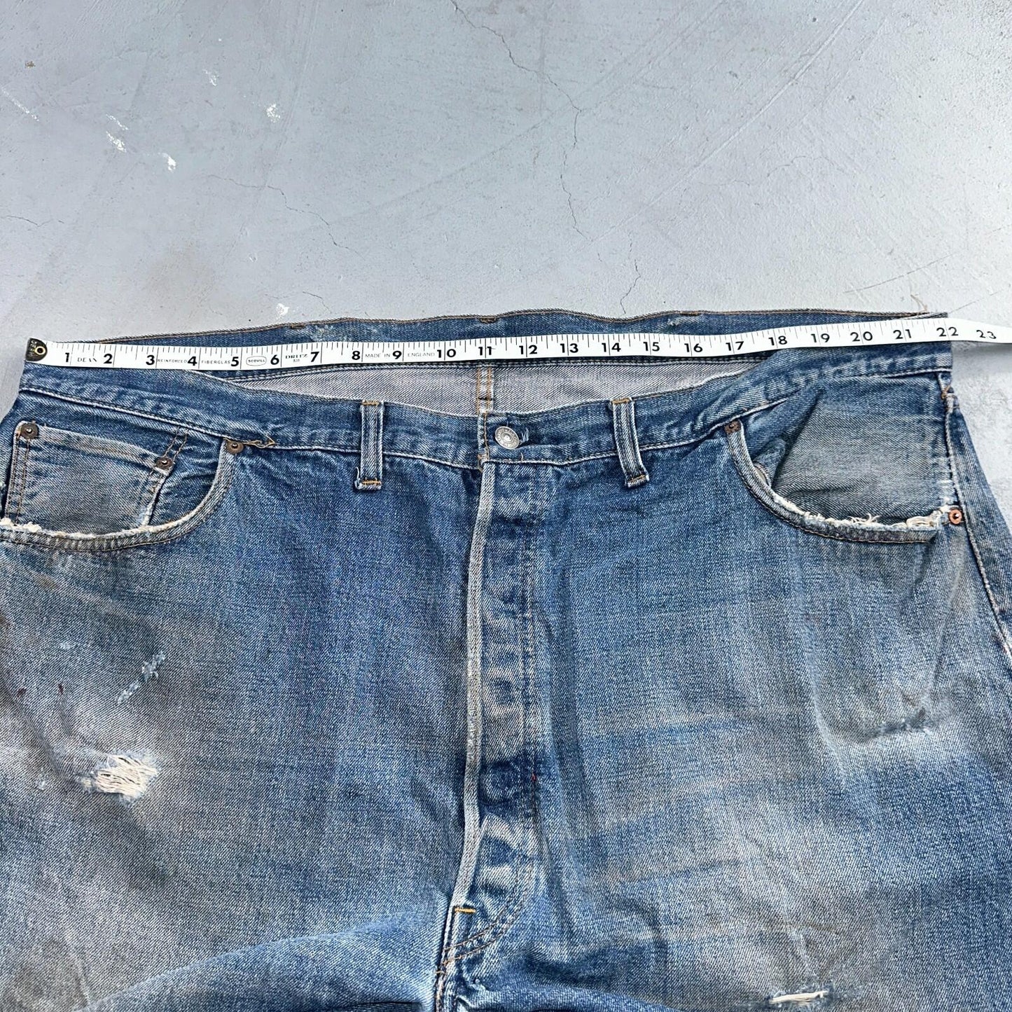 Levis 501 Vintage 70s SS Redline Selvedge USA XX Jeans Med Wash 48x30 Act 44x27
