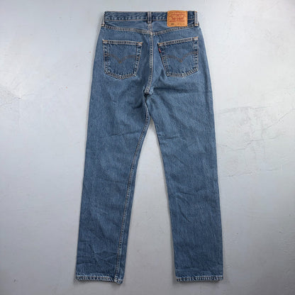 Levis 501 Vintage 90s USA XX Straight Leg Jeans Blue Med Wash 30x32 Act 28x30