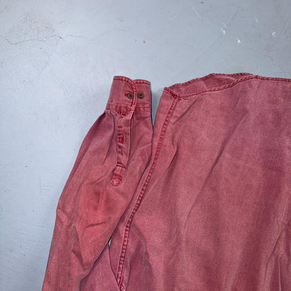 VTG Adirondack Savile Row Button Down Shirt Mens M Pink Long Sleeve Faded 90s