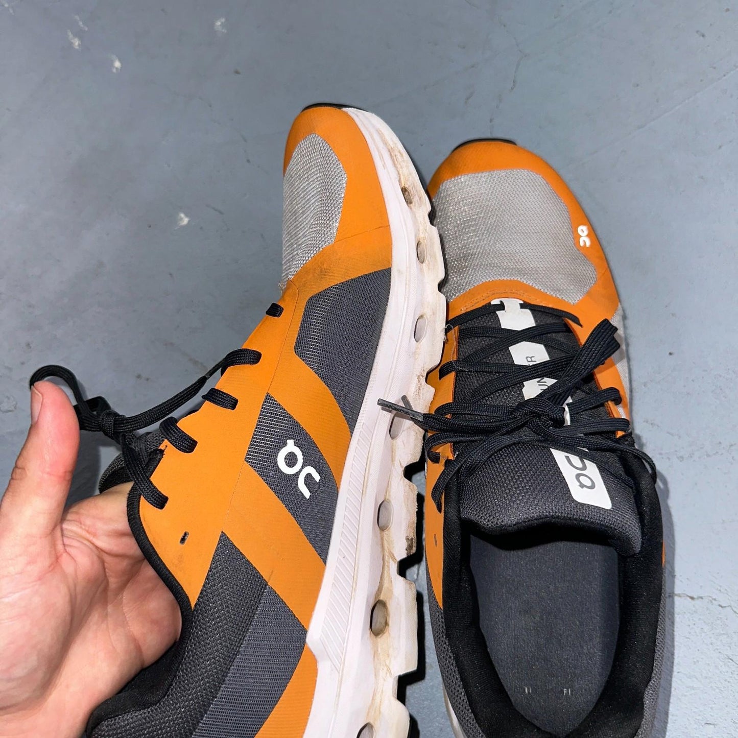 On Cloud Cloud Runner Running Shoes Men’s Sz 12 Orange Gray Athletic Trainers