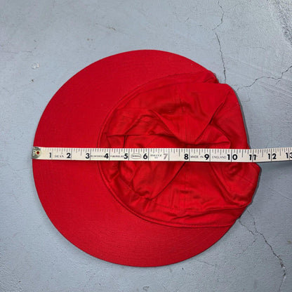 Women Hat Sun Fishing Hiking Boating Hat Red One Size Visor Brim VTG 80s