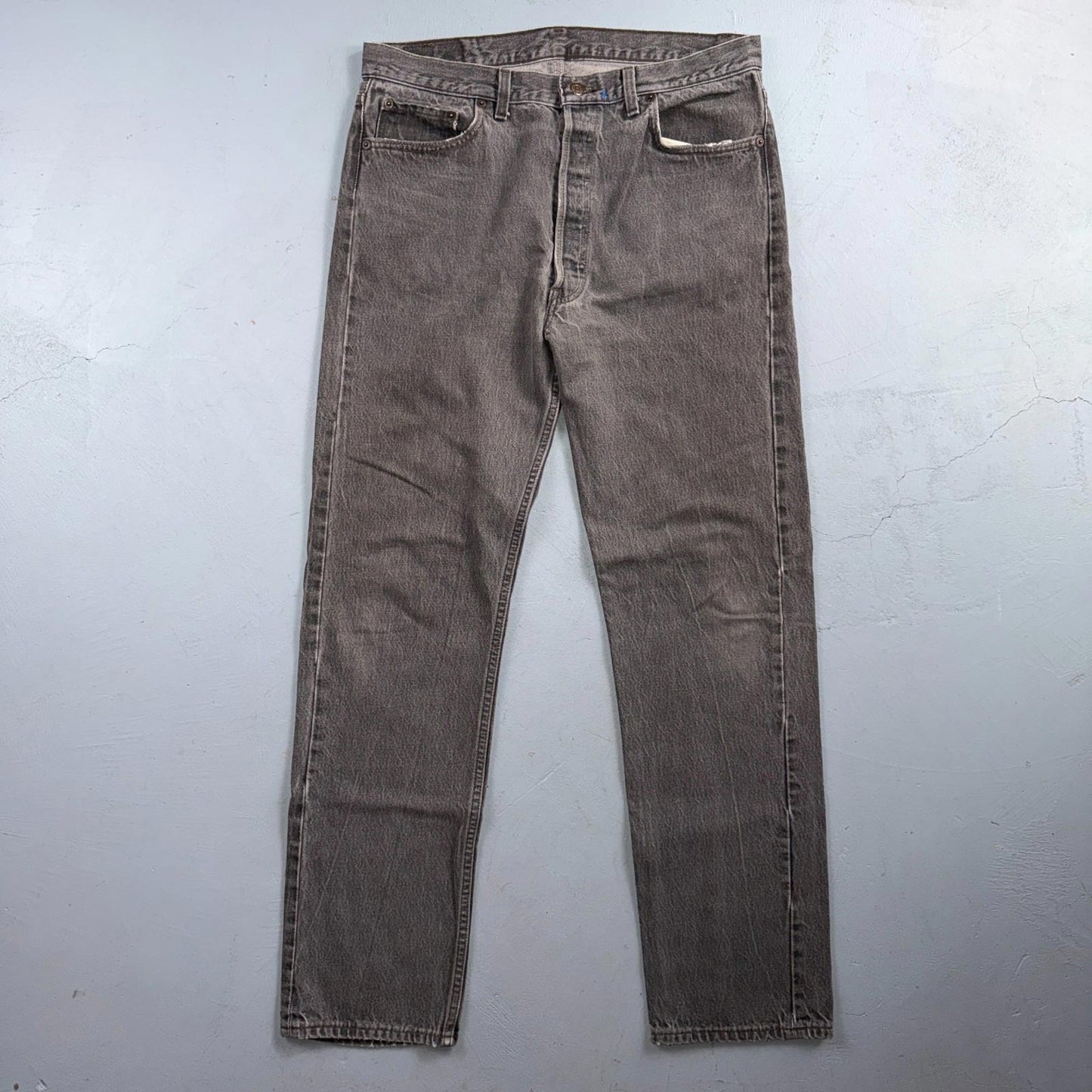 Levis 501 Vintage 80s USA XX Straight Leg Jeans Black Light Gray 36x34 Act 35x32