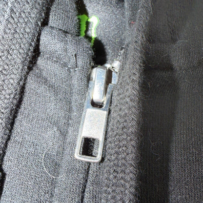 Vintage Y2K Monster Energy Zip Up Hoodie Sweatshirt Mens Medium Black Grunge