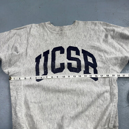 VTG 90s Champion Reverse Weave Crewneck Sweatshirt Gray USA UCSB California