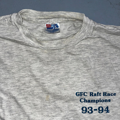 Raft Racing Hanes 90s VTG T Shirt Single Stitch Blank Funny Swimming Sports