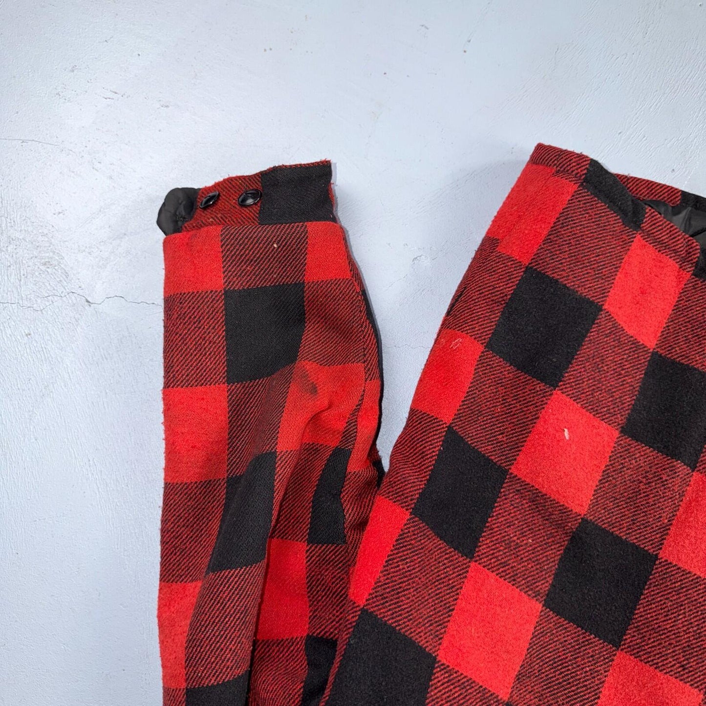 VTG 1960s 60s Cotton Buffalo Plaid Lined Insulated Zip Up Jacket Large Mackinaw