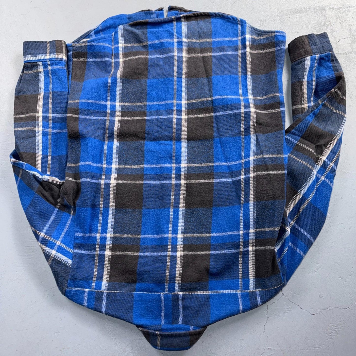 VTG Five Brother Shirt Mens M Shadow Plaid Flannel USA Red 1980s 80s Blue Black