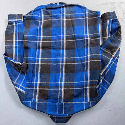 VTG Five Brother Shirt Mens M Shadow Plaid Flannel USA Red 1980s 80s Blue Black