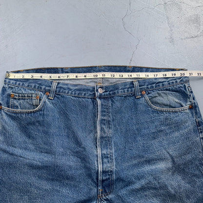 Levis 501 Vintage 80s USA XX Straight Leg Jeans Blue Med Wash 46x30 Act 41x26