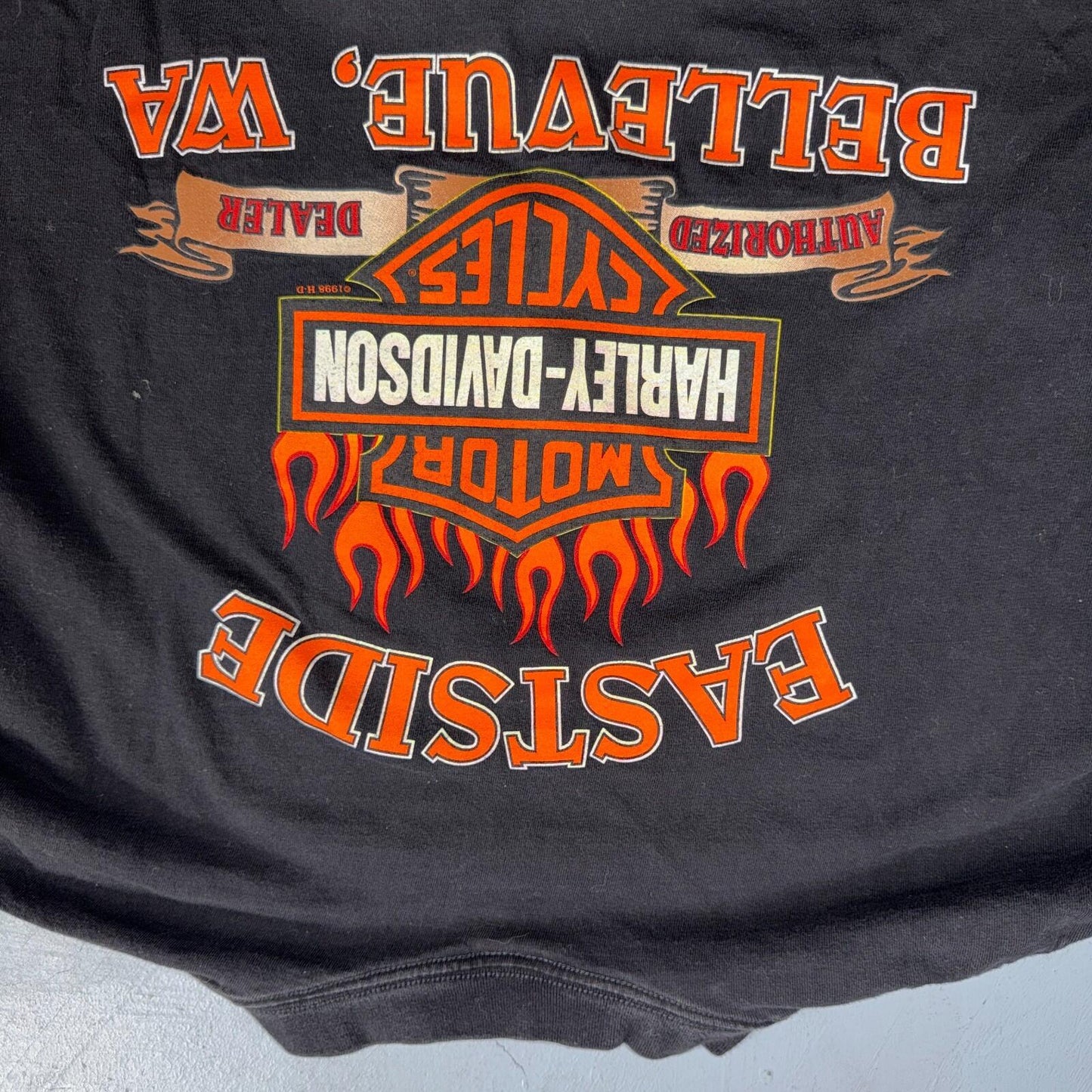 Harley Davidson Washington Vintage T Shirt Y2K Black Promo Legend Motorcycle