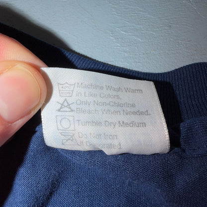 Hanes 80s Single Stitch Navy Blue Blank VTG T Shirt 1980s Classic Large