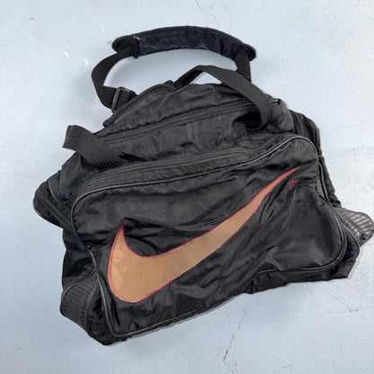 Vintage Nike Duffle Gym Bag Black Red Check Swoosh White Tag Basketball Large
