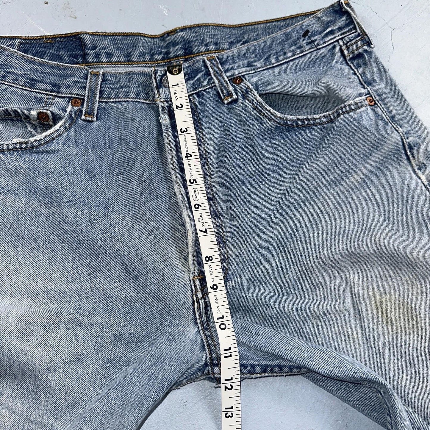 Levis 501 Vintage 90s USA XX Straight Leg Jeans 34x34 Light Wash Act 31x32