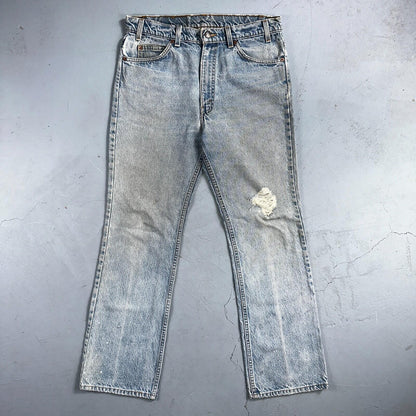 Levis 517 Vintage 80s USA Orange Tab Bootcut Flare Blue Worn Jeans Act 32x29