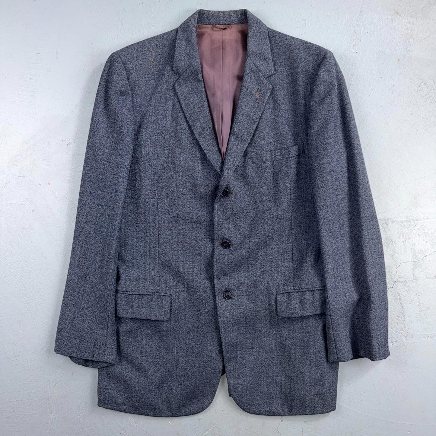 1950s 1960s VTG Mens 2 PC Suit 40 Jacket Coat Pants Blue Union Wool Rockabilly