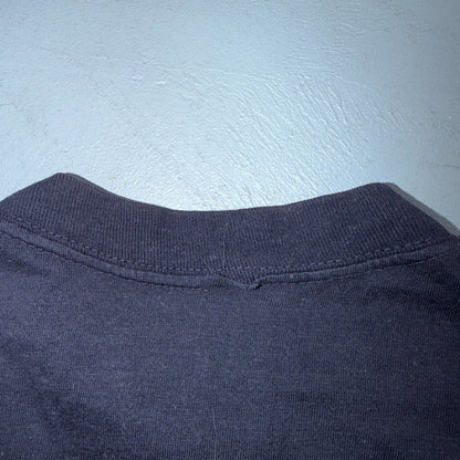 Nike VTG 80s Script Logo Swoosh T Shirt Navy Single Stitch USA 1980s Rare Print