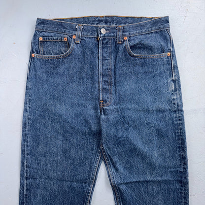 Levis 501 Vintage 80s USA XX Straight Leg Jeans Blue Dark Wash 34x30 Act 32x27