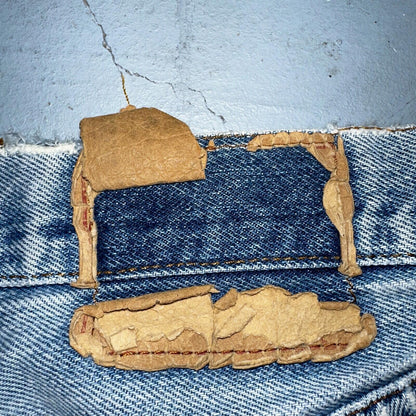 Levis 501 Vintage 80s Redline Selvedge USA XX Jeans Light Wash Thrashed Ac 28x26