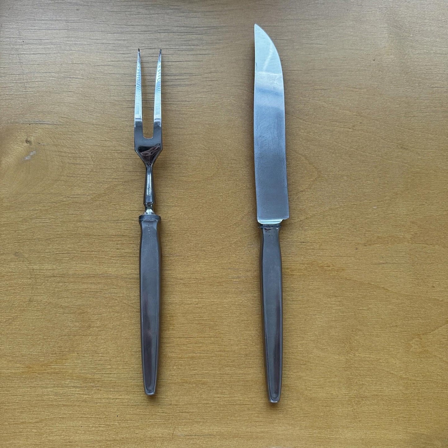 2 VTG Eickhorn Roneusil SIBYLLE Stainless German Flatware Carving Knife Set MCM