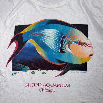 Shedd Aquarium Chicago 80s VTG T Shirt Fish Ocean Travel Museum Art Graphic
