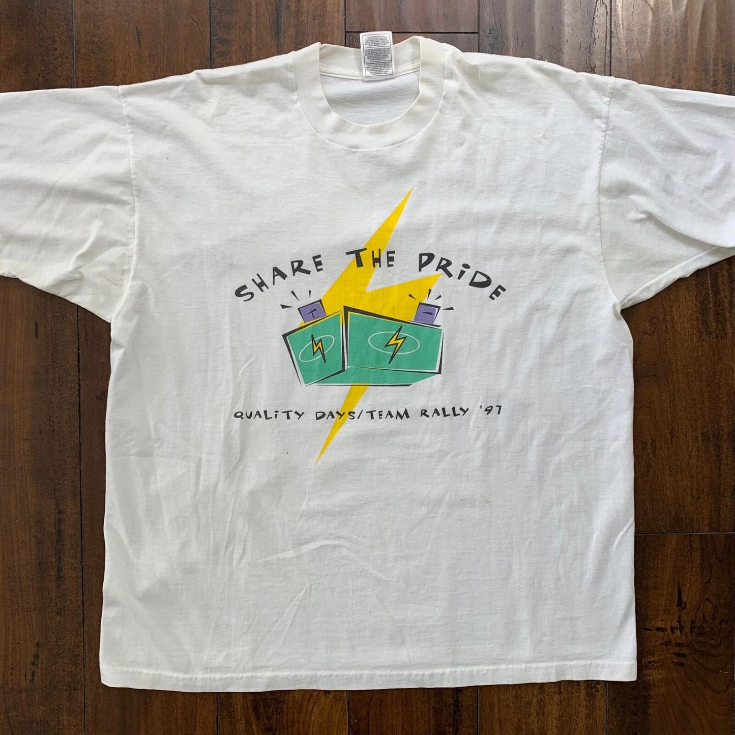 Share The Pride Vintage T Shirt Rally 1997 90s Sports Rap Bolt LGBTQ Love Music