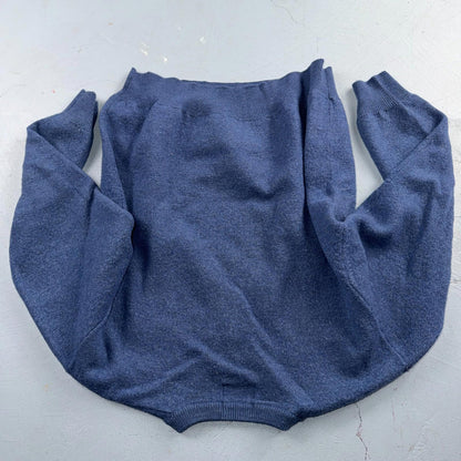 Patrick James Viyella V Neck Pullover Sweater 100% Merino Wool XL Shrunk Blue