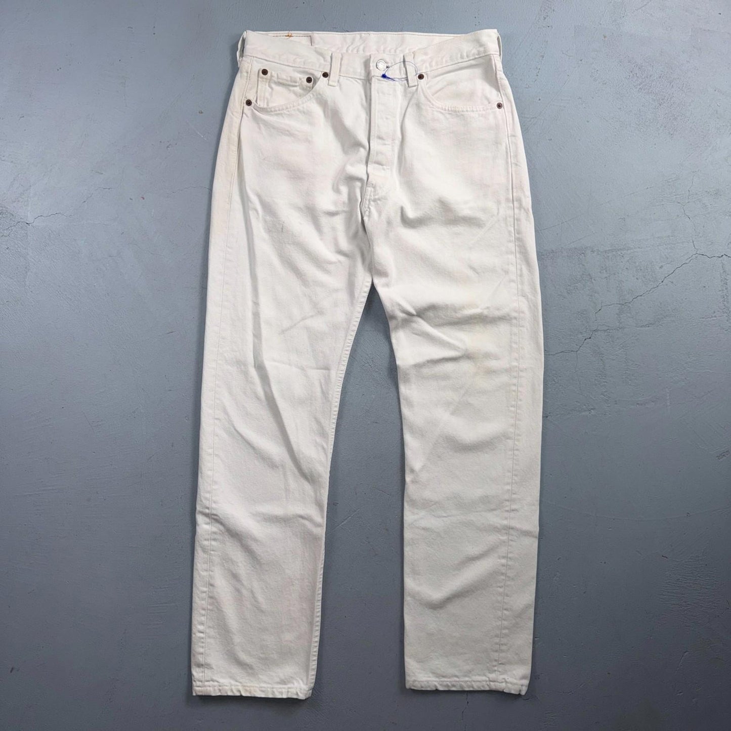 Levis 501 Vintage 90s USA XX Straight Leg Jeans White Light Wash 33x32 Act 31x31