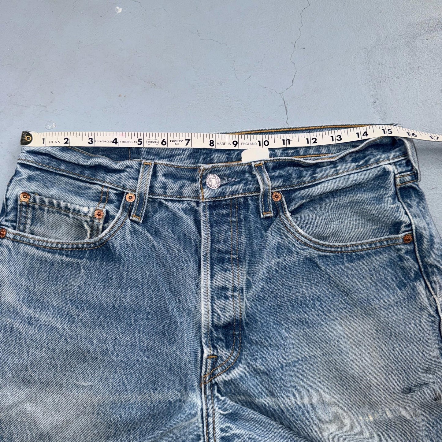 Levis 501 Vintage Y2K 90s XX Straight Leg Jeans Blue Light Wash 34x34 Act 31x30