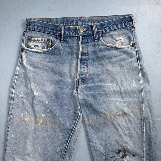 Levis 501 Vintage 80s Redline Selvedge USA XX Jeans Light Wash 34x36 Act 32x32