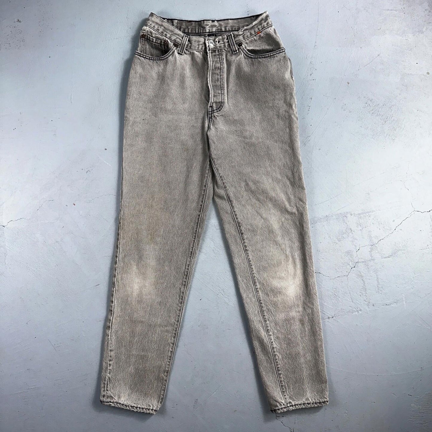 Levis 501 Vintage 90s USA XX Straight Leg Jeans Black Faded Grey Wash Act 25x30