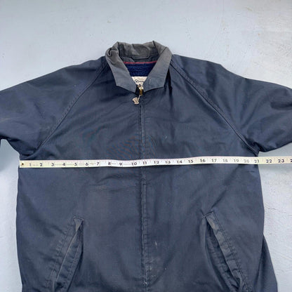 VTG Woolrich Harrington Bomber Jacket 40 Blue Fleece Lined Ricky Talon 60s 70s