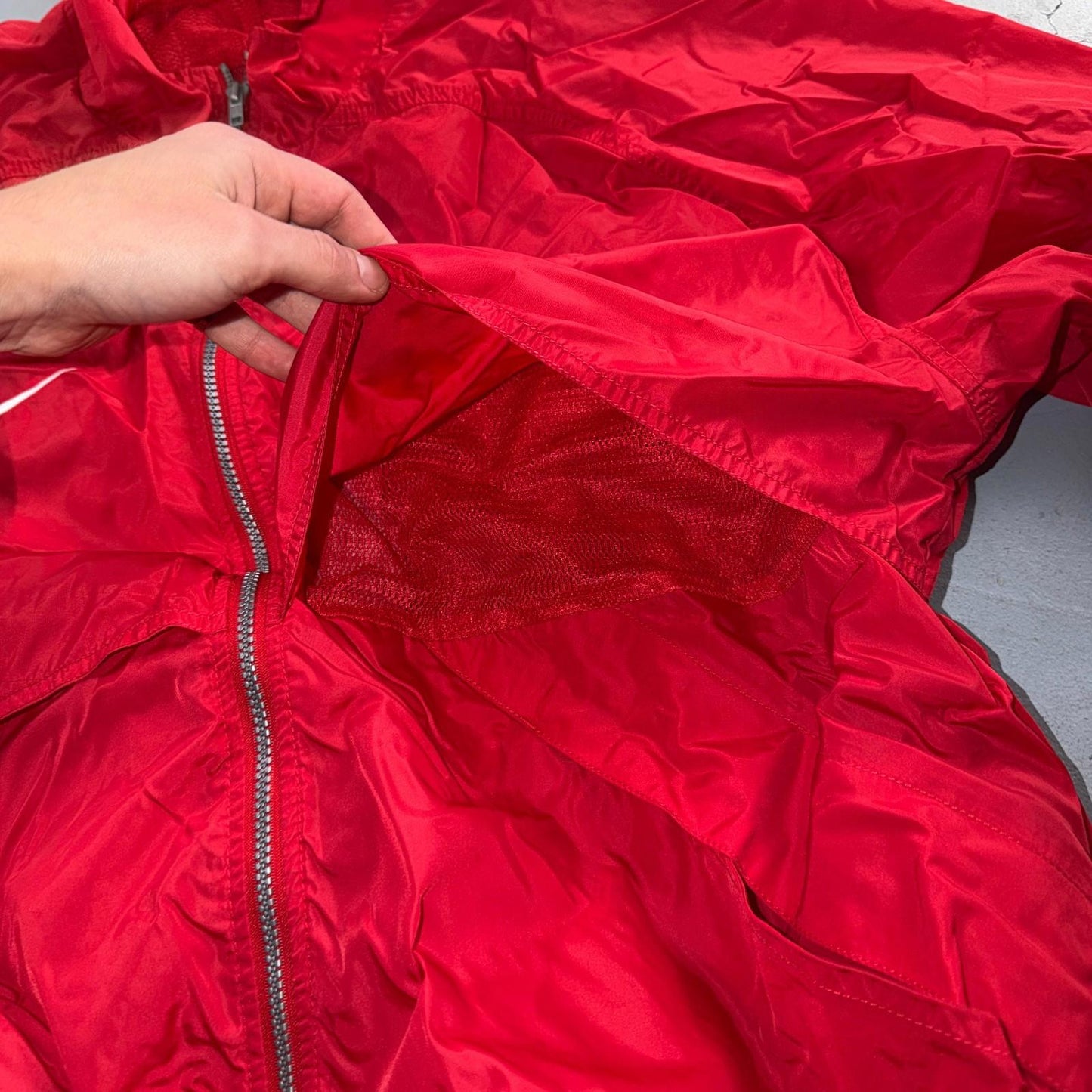 Nike VTG Mens 1990s Red Zip Up Jacket Size 2XL Team Sports 90s Windbreaker