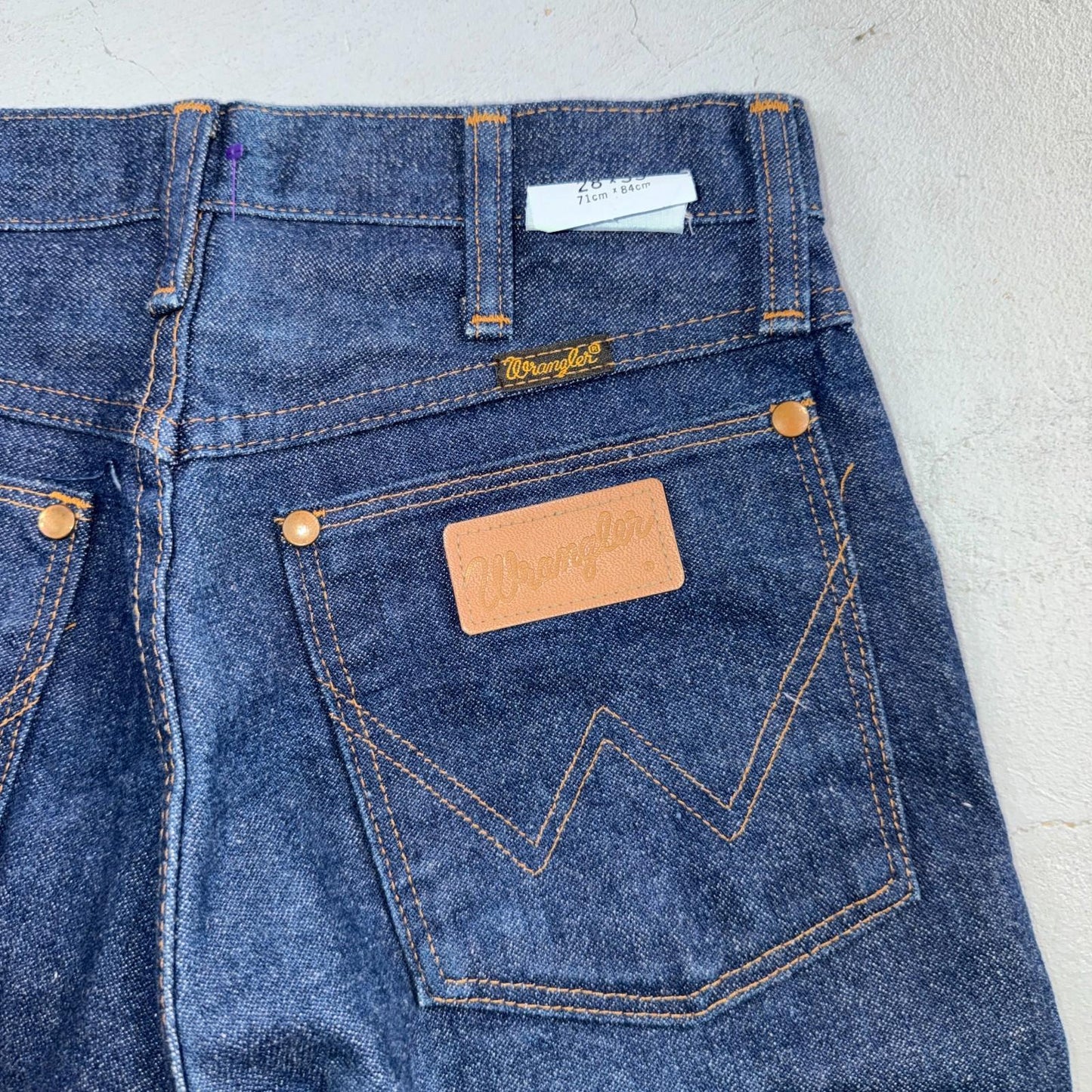 VTG Wrangler Men's 13MWZ Dark Wash High Rise Rigid Cowboy Jeans 28x33 Talon USA