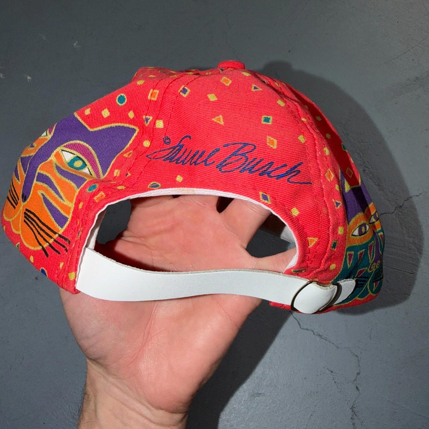 Laurel Burch Cats VTG Hat Baseball Cap Snapback 80s Kittens Trucker Abstract Art