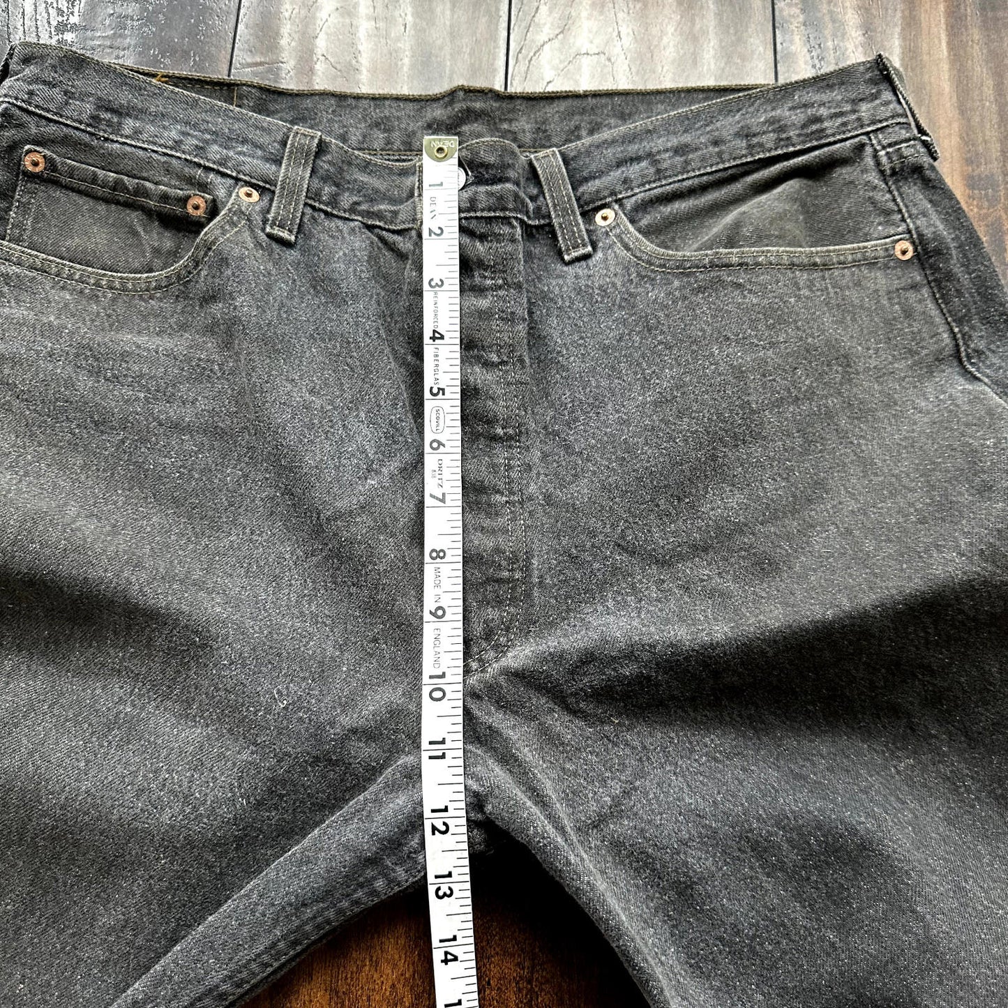 Vintage Levis 501 Button Fly 90s Tag Jeans Black Gray 80s 38x34 Act 35x32