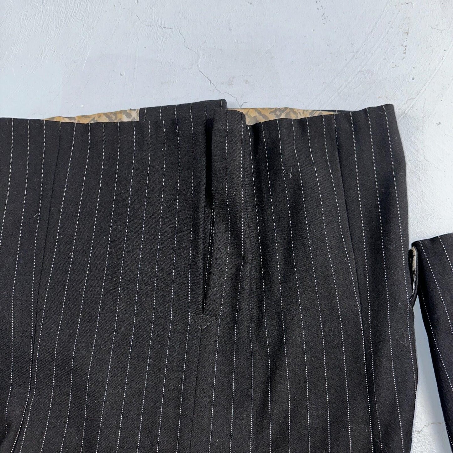 VTG Mens Suit 36 Double Breast 8 Button Jacket Sport Coat Rockabilly 50s Striped