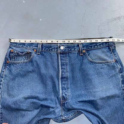 Levis 501 Vintage 90s USA XX Straight Leg Jeans Blue Med Wash 42x32 Act 38x27