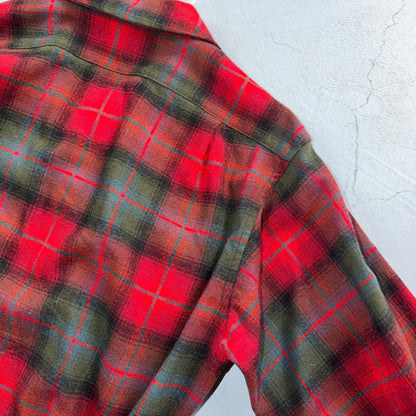 Pendleton VTG 1950s Loop Collar Board Shirt Wool Plaid Flannel Shirt Rockabilly