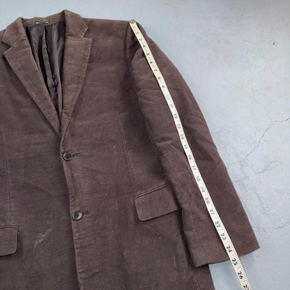 Gap Mens 42R Brown Tailored Velvet Single Breast Blazer Jacket VTG Style